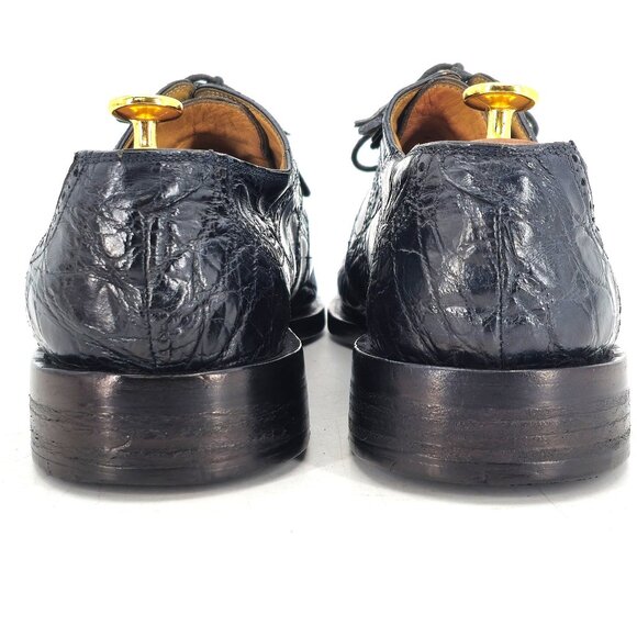 Mauri Italy Vintage Exotic Black Crocodile Dress Shoes Mens 11.5 Luxury Oxfords main image 5